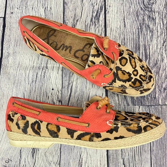 Sam Edelman Shoes - Sam Edelman Sebastian Boat Shoe Loafer Slip On Cheetah Leopard Print